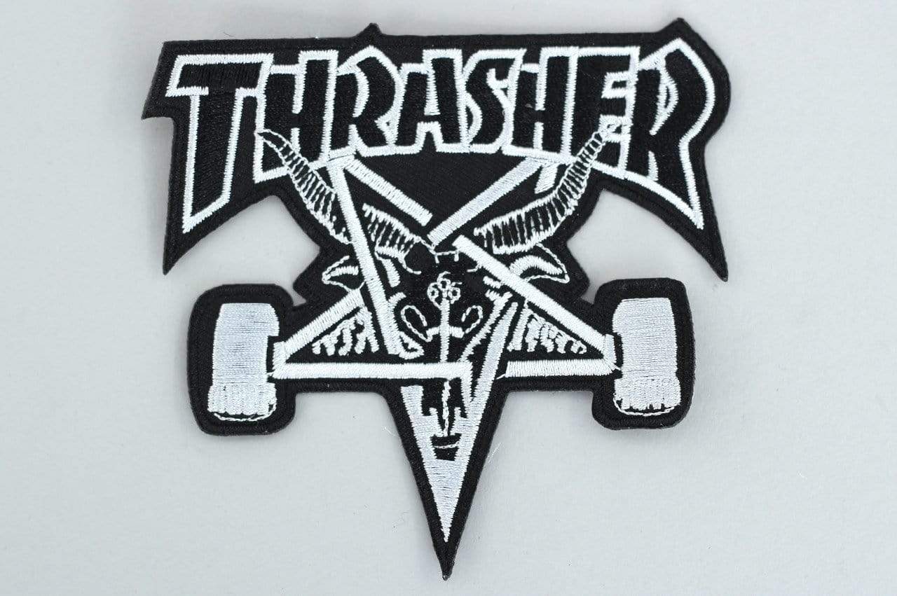 Thrasher Sk8 Goat Patch Black / Silver
