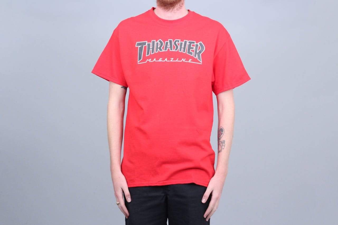 Thrasher Outlined T-Shirt Red