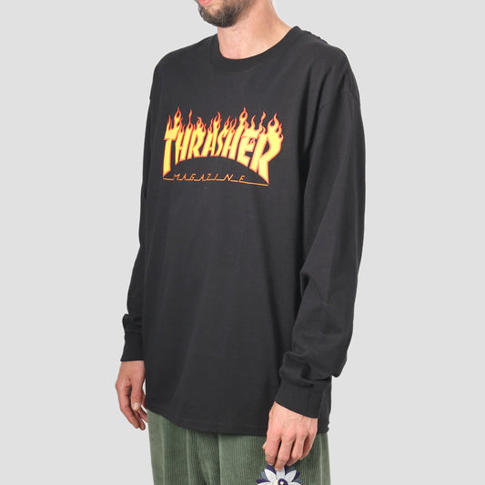 Thrasher Flame Logo Longsleeve T-Shirt Black
