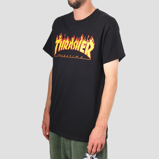 Thrasher Flame Logo T-Shirt Black