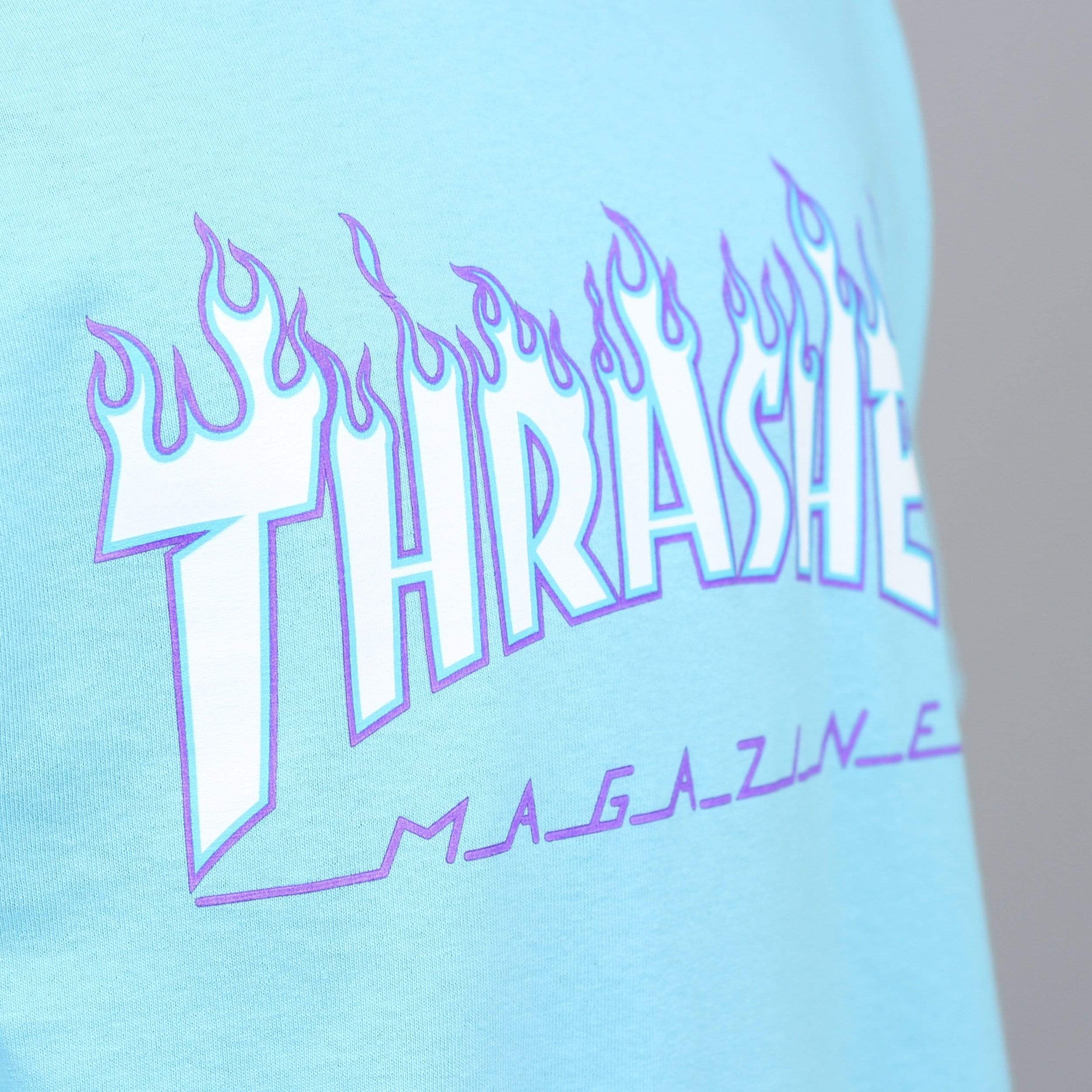 Thrasher Flame Logo T-Shirt Sky Blue