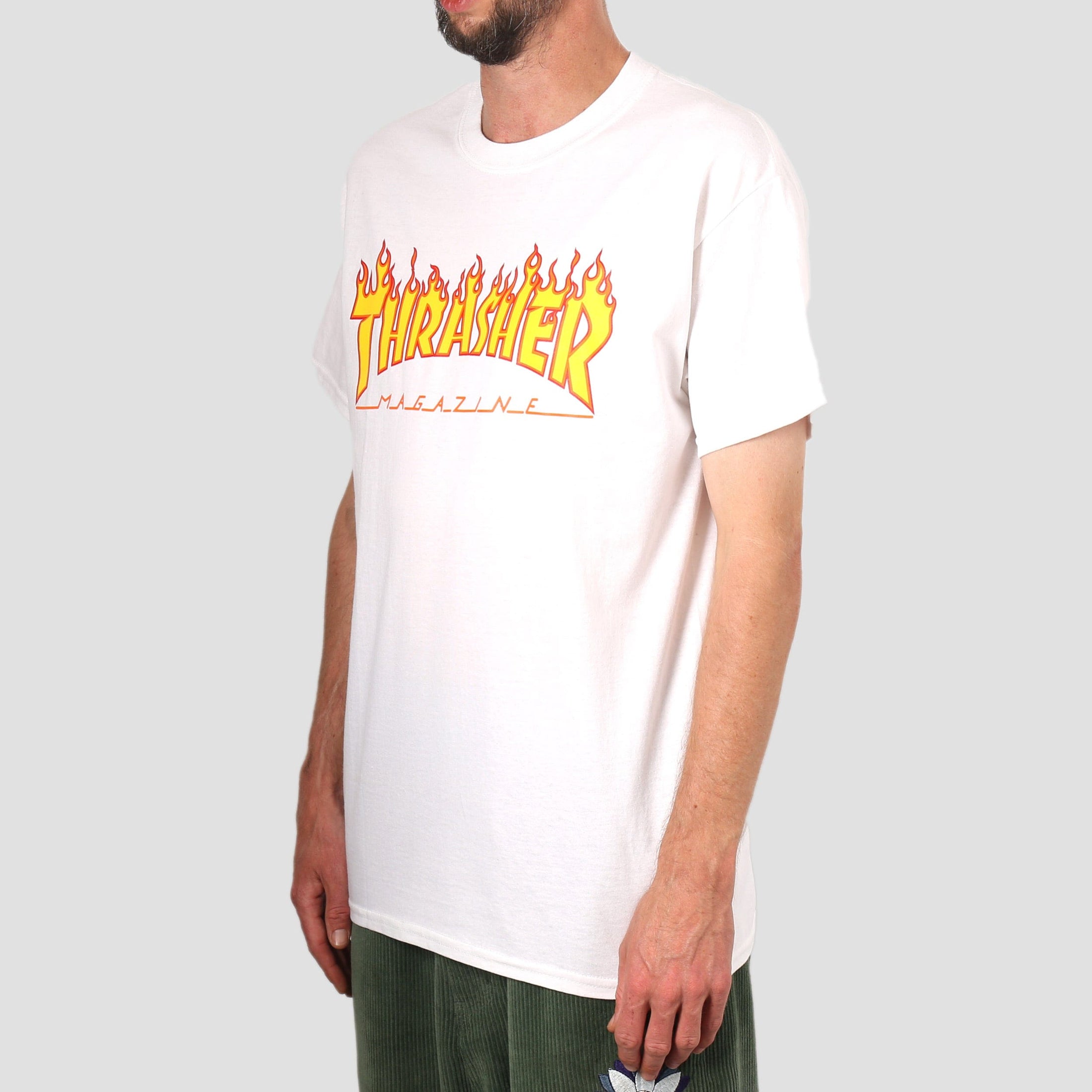 Thrasher Flame Logo T-Shirt White