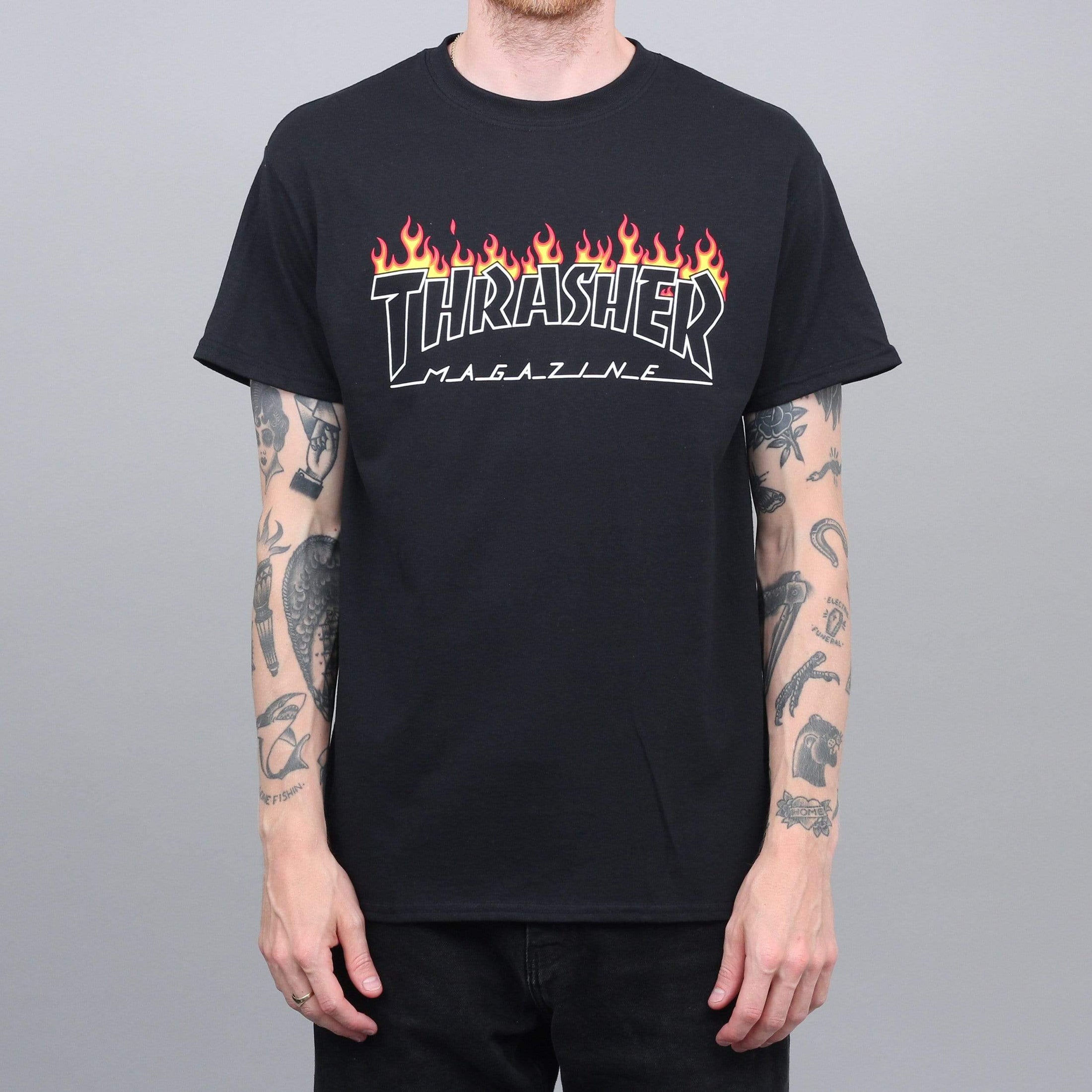 Thrasher Scorched Outline T-Shirt Black