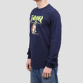 Load image into Gallery viewer, Thrasher X Slam City Skates Bulldog Longsleeve T-Shirt Navy

