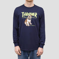 Load image into Gallery viewer, Thrasher X Slam City Skates Bulldog Longsleeve T-Shirt Navy
