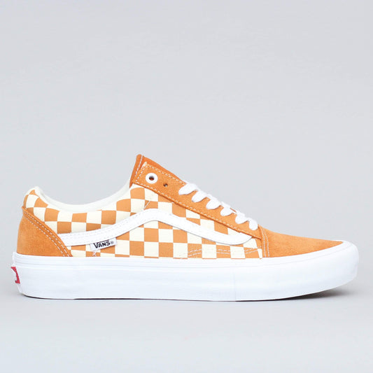 Vans Old Skool Pro Shoes (Checkerboard) Golden Oak