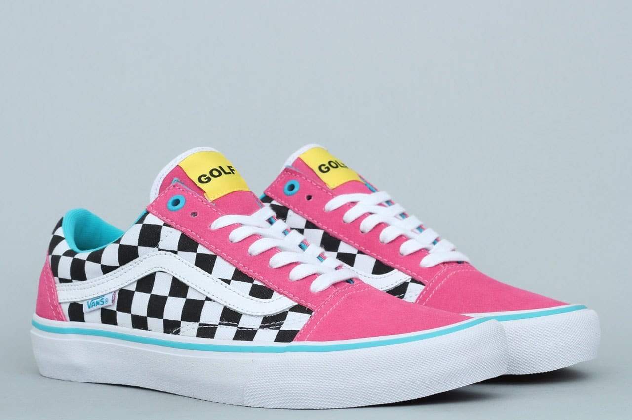 Vans Old Skool Pro Shoes Golf Wang Blue Pink White – Slam City