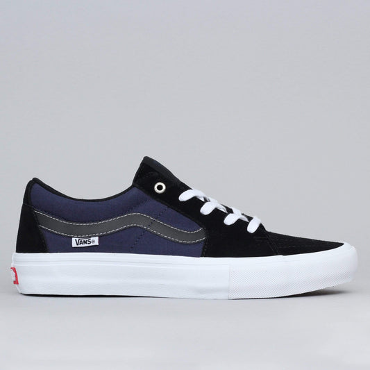 Vans Sk8-Low Pro Shoes (Streetmachine) Black / Dark Blue / Traditional White
