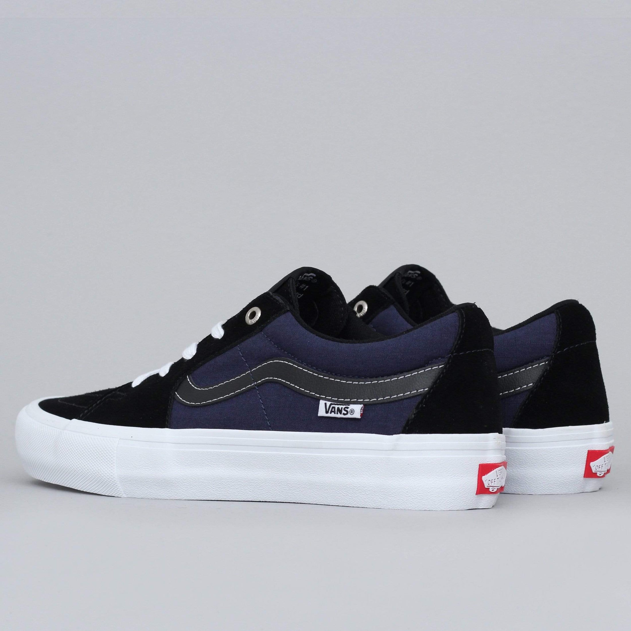 Vans Sk8-Low Pro Shoes (Streetmachine) Black / Dark Blue / Traditional White