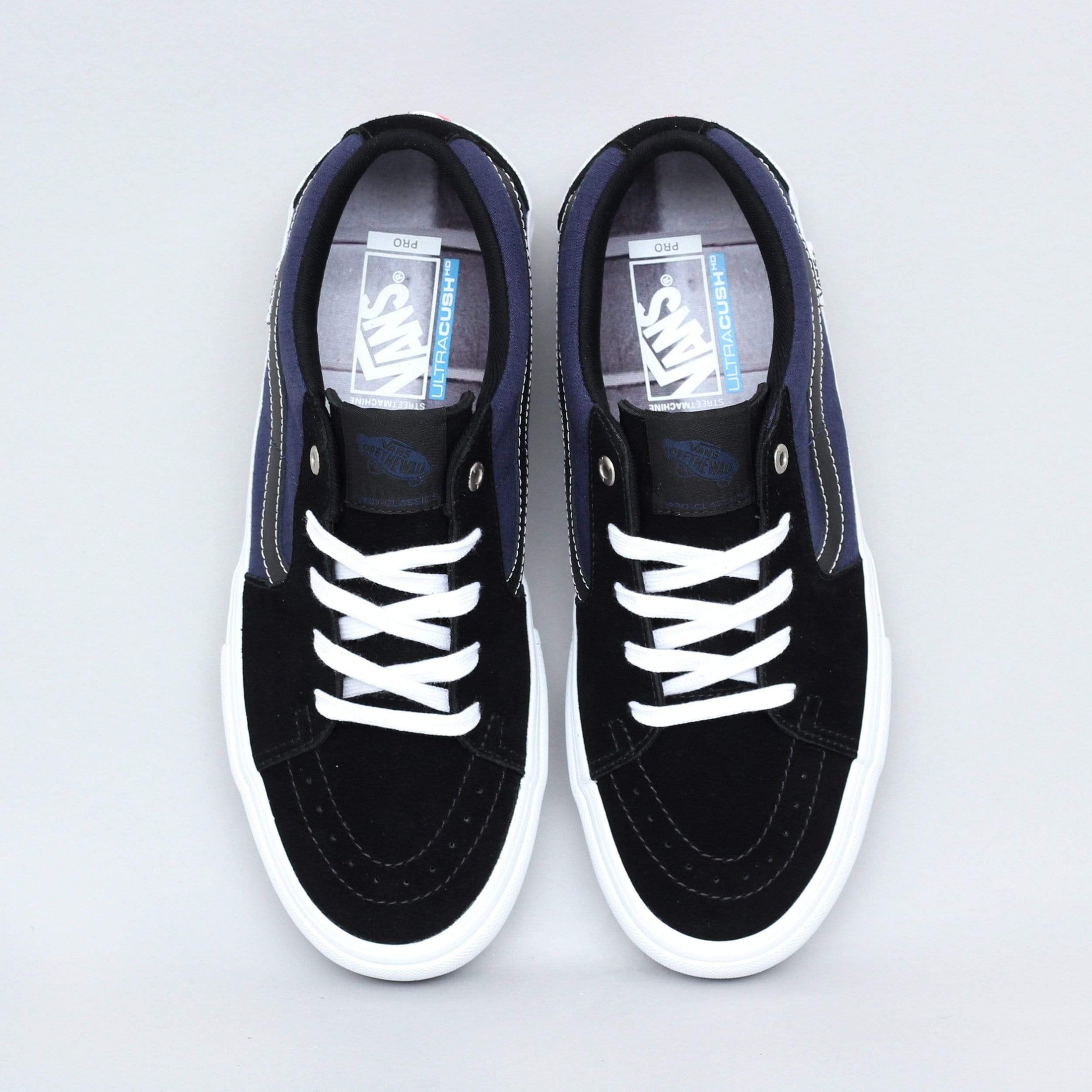 Vans Sk8-Low Pro Shoes (Streetmachine) Black / Dark Blue / Traditional White