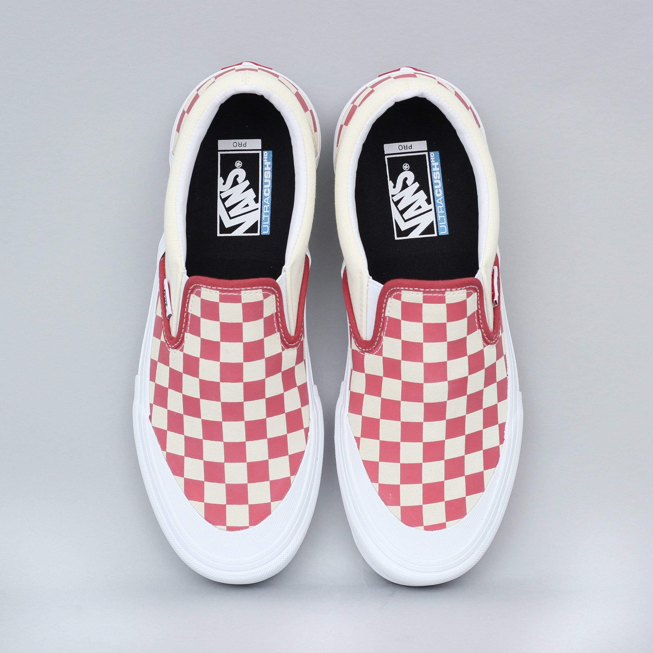 Vans Slip-On Pro Shoes (Checkerboard) Mineral Red