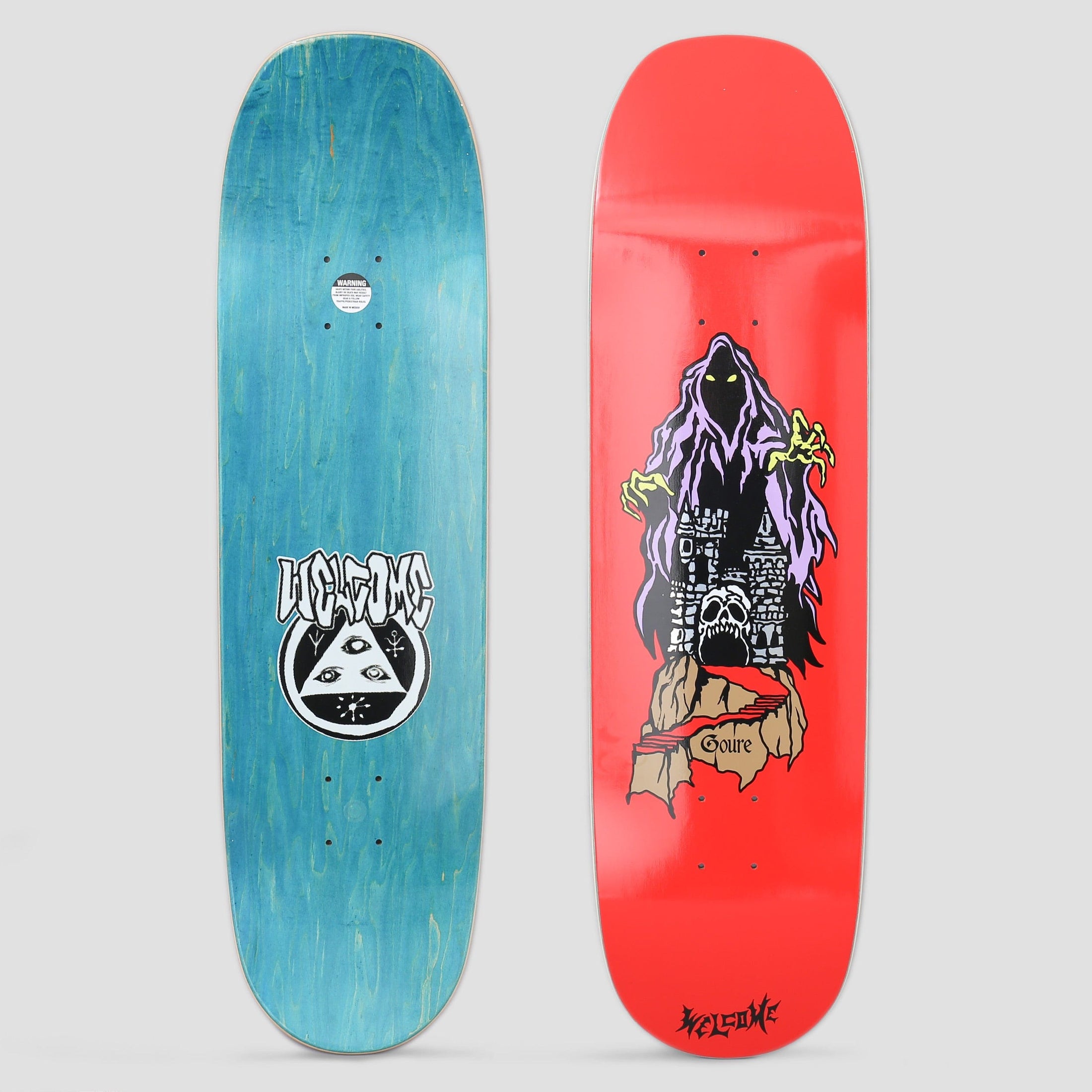 Welcome 8.5 Castle Aaron Goure Pro Model on Moontrimmer 2.0 Skateboard Deck Red