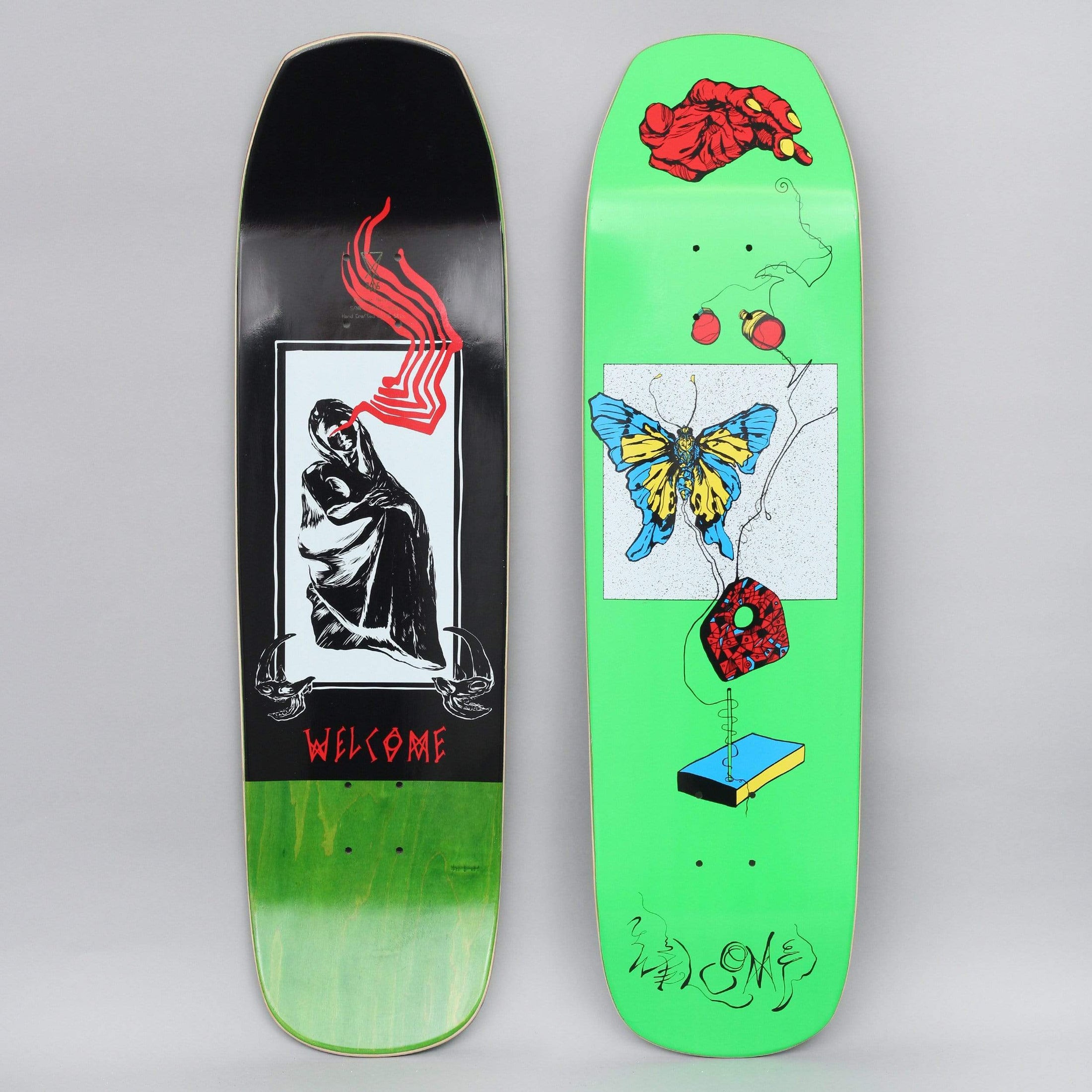Welcome 8.6 Puppetmaster On Banshee Skateboard Deck Bright Green