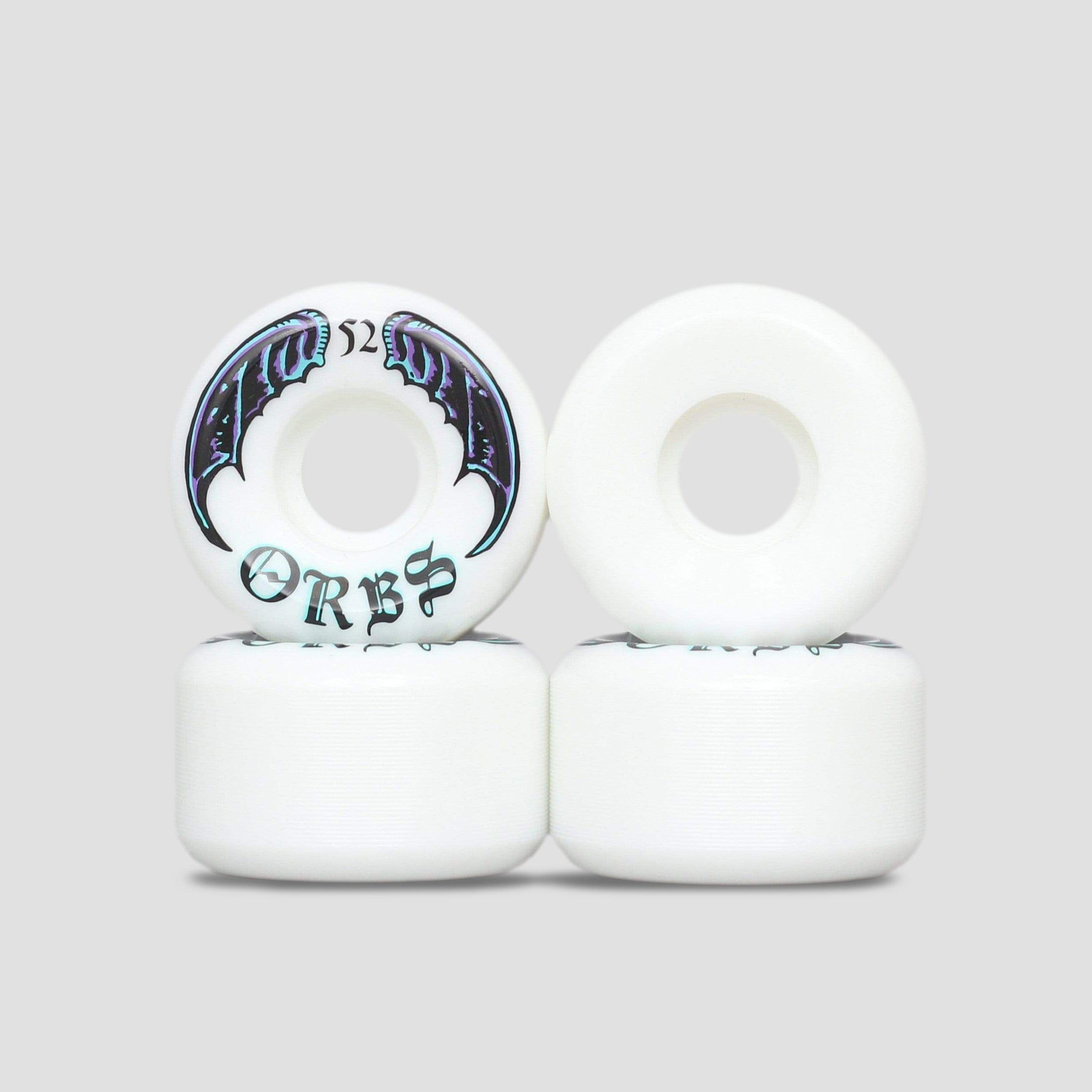 52mm 99A Orbs Specters Whites Skateboard Wheels White Slam