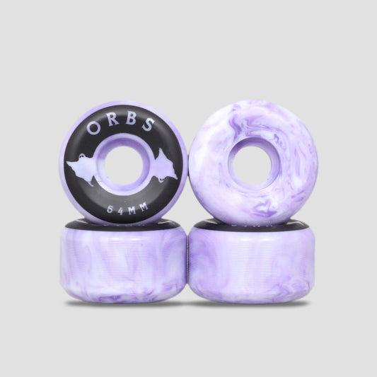 Orbs 54mm 99A Specters Swirls Skateboard Wheels Purple / White