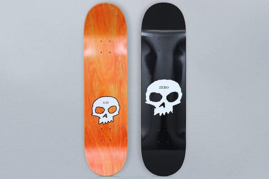 Zero 7.75 Single Skull Skateboard Deck Black
